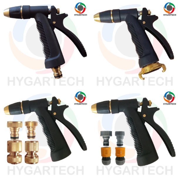 Metal Garden Hose Nozzle Black Gun W/ Rear Trigger Control